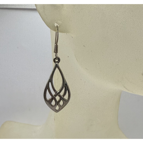 Sterling Silver Celtic Flame Earrings Irish Earrings‎ Celtic Dangle hook - Picture 1 of 5